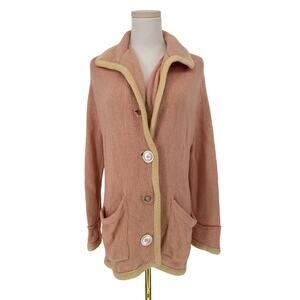 Vintage Rosanna Pink Shetland Wool Cardigan Sweater Women’s XL 60s Oversized